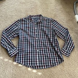 Red, white, & blue long sleeve button up